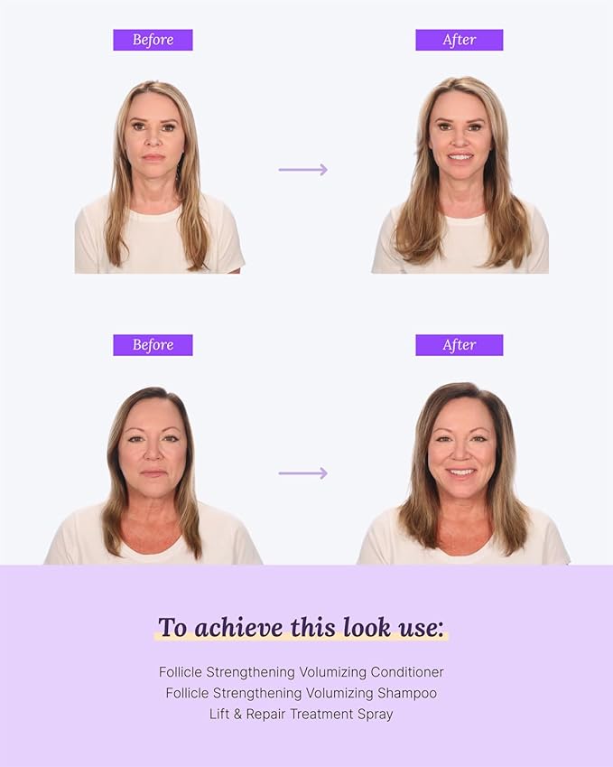 Keranique Shampoo and Conditioner for Damaged Hair - Anti-Breakage, Damage Control Set for Thinning Hair - Intense Repair, Deep Conditioning, Anti-Hairfall Routine w/Keratin - Great for Colored Hair