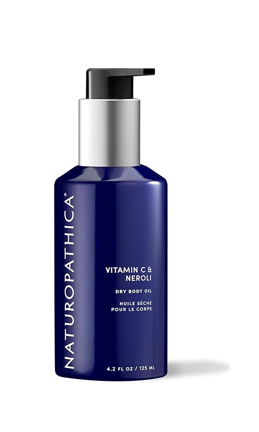 Naturopathica Vitamin C and Neroli Dry Body Oil, Lightweight Body Moisturizer for All Skin Types, Antioxidant Rich Body Oil to Help Smooth Skin, Fast Absorbing for Nourished, Glowing Skin, 4.2 fl oz
