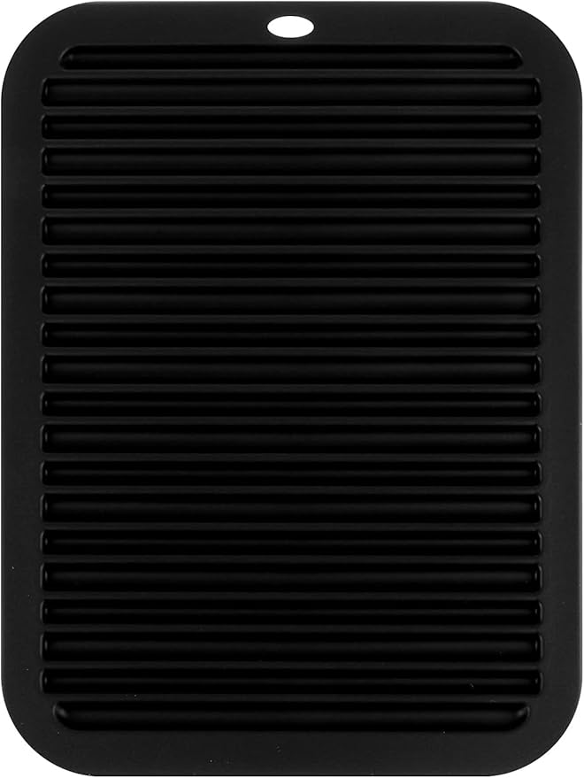 Oversize 15.7" x 11.8" Heat Resistant Mat, Portable Travel Silicone Heat Mat for Curling Irons, Flat Irons, Hair Straightener and Hot Hair Styling Tools, Hot Iron Holster, Vanity Pad with Ties Black