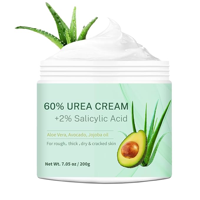 Urea Cream 60% plus 2% Salicylic Acid for Feet – Maximum Strength Foot Cream For Dry, Cracked Heels and Calluses. Deeply Exfoliates Dead skin & Moisturizes, Repairs Rough Feet – 6.35 oz