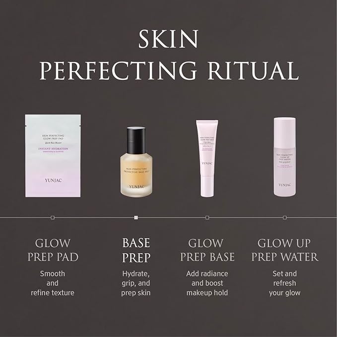 Base Prep Korean Primer (1.35 fl oz) – Silicone-Free Grip Makeup Base, Serum Texture for Radiant Skin, Long-Lasting Glow with Rice Ferment, Ceramide, Niacinamide, Squalane