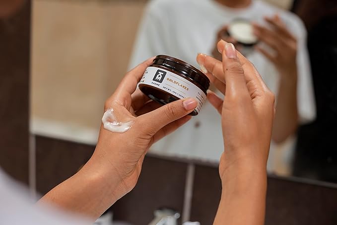 KAEME Goldflakes Shea Body Butter Moisturizer For Women and Men, Made From Raw Organic Pure Unrefined Shea With Natural Coconut Oil For Deep Hydration, Soften, Nourish Skin Hair Scalp (3.4oz/100g jar)