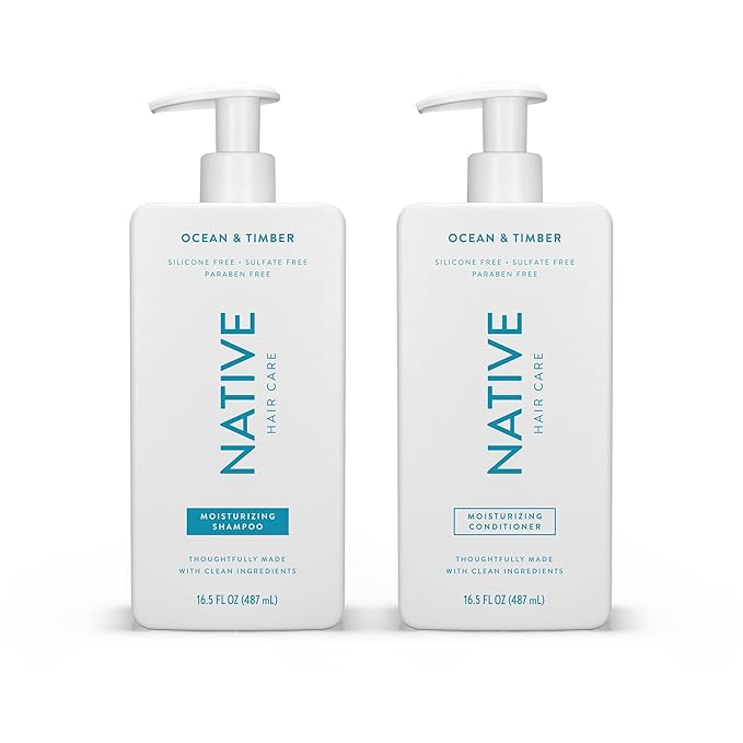Native Ocean & Timber Shampoo and Conditioner Contain Naturally Derived Ingredients | All Hair Types, Color & Treated, Fine to Dry Damaged, Sulfate & Dye Free - 2-Pack