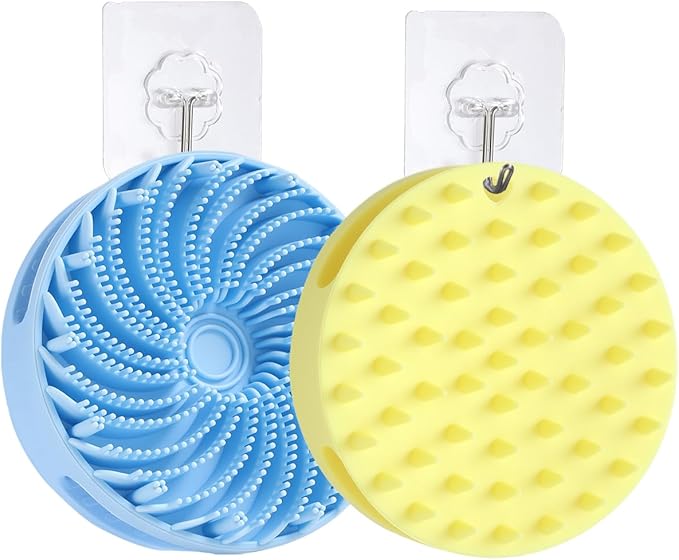 Upgraded Version Silicones Body Scrubber,Double-Sided Design Body Brush Silicone Body Scrubber Exfoliating Body Brushes for Suitable Showering All Skin Types,Environmentally Friendly Silicone loofah