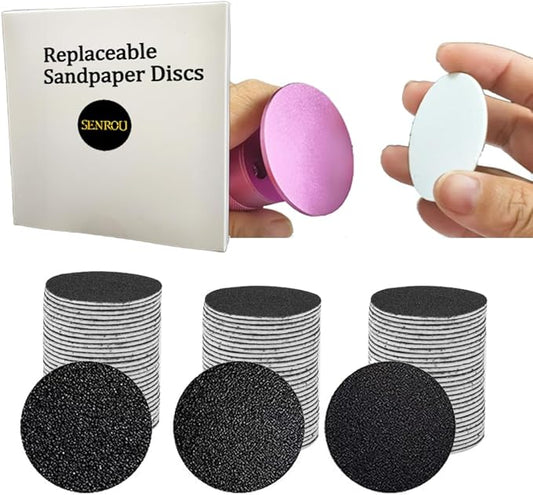 81 Replaceable Sandpaper Refill Discs 1.69" for Electric Foot File Callus Remover Hard Dry Dead Skin Removal (27 fine, 27 Medium and 27 coarse Grits)