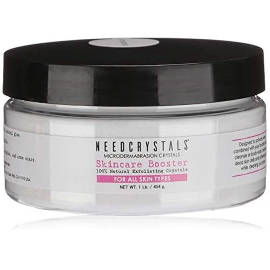 NeedCrystals Microdermabrasion Crystals, DIY Face Scrub. Natural Facial Exfoliator for Dull or Dry Skin Improves Scars, Blackheads, Pore Size, Wrinkles, Blemishes & Skin Texture. 1 lb