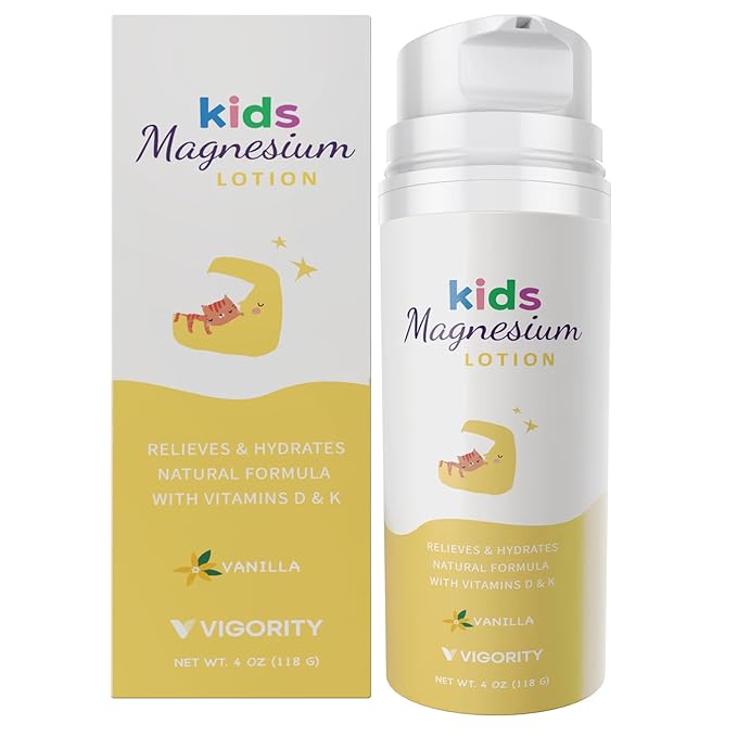 Magnesium Lotion for Kids & Babies Sleep - Bedtime Body Cream with Vanilla, Multi Vitamins & Botanical Extracts – Soothing Topical Magnesium for Relaxation, Calming & Soothing Relief