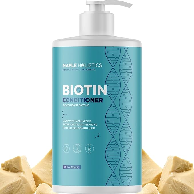 Biotin Conditioner for Thinning Hair - Volumizing Conditioner for Fine Thin & Weak Hair - Sulfate Paraben & Silicone Free with Nourishing Plant Proteins Argan Oil Green Tea & B Vitamins (25 Fl Oz)