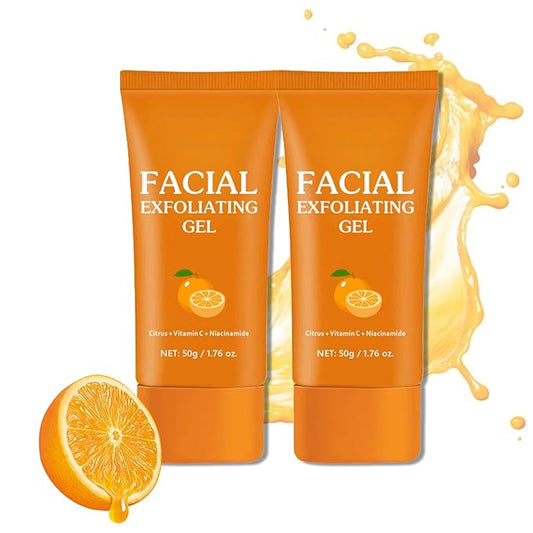 2PCS Orange Exfoliating Gel, Purifying Exfoliating Gel For Face And Body Skin, Facial Scrub Orange Enzyme GEL, Facial Exfoliator For Gentle & Hydrating, Cleansing And Rejuvenating