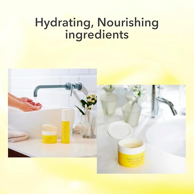 PERFECT ONE FOCUS Smooth Cleansing Balm Makeup Remover – Melts Away Makeup & Impurities While Moisturizing – Gentle Face Wash Balm for All Skin Types, 2-Pack (75g x 2)