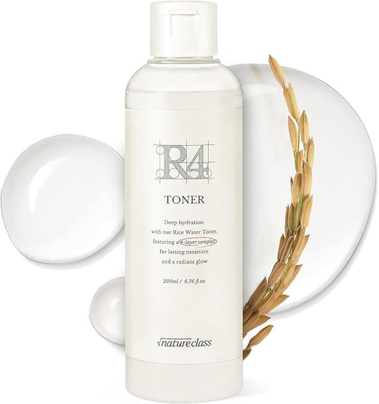 R4 Hydrating Rice Toner – Glass Skin, Toner for Face, Deep Moisturizing, Rice Water, Hyaluronic Acid, Squalane, Korean Skin Care, Fragrance Free, Sensitive Skin, 6.76 fl oz