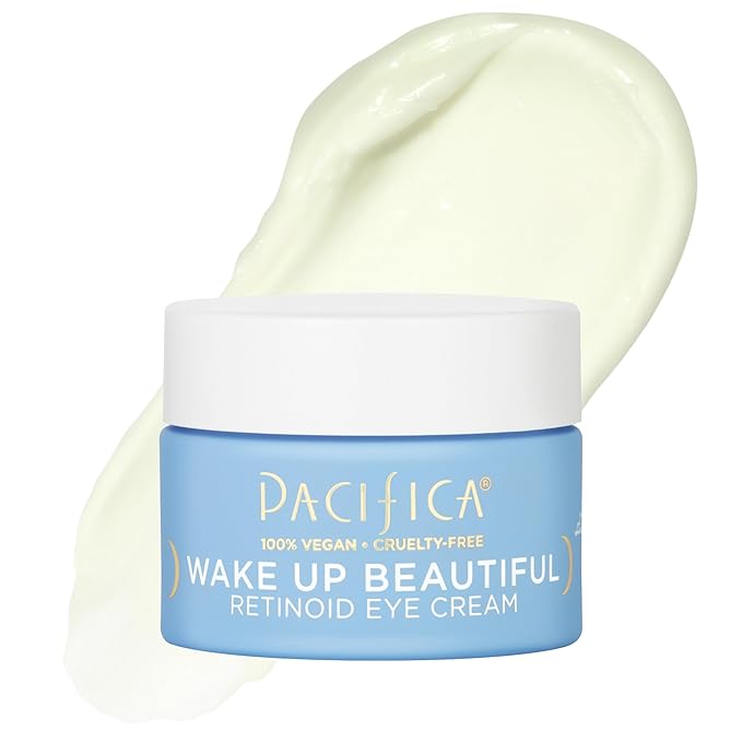 Pacifica Wake Up Beautiful Retinoid Eye Cream – Anti-Aging Under Eye Cream for Fine Lines & Wrinkles, Infused w/ Retinoid, Melatonin & Mushrooms for Puffiness, Dark Circles & Eye Bags Daily Treatment