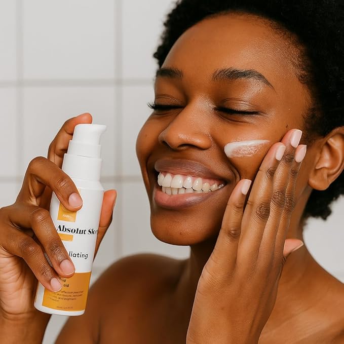AbsolutSkin Exfoliating Gel – Gentle Peeling Gel with Glow Inducing Acids – Unclogs Pores, Smooths Texture & Brightens Skin – 100ml