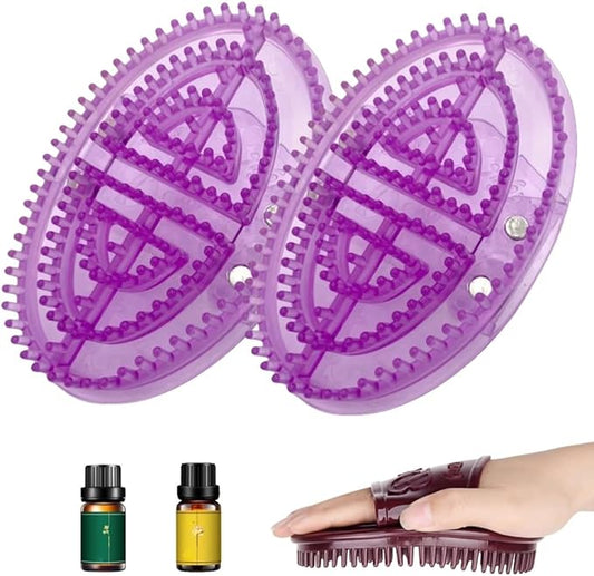 Handheld Massage Brush – Comfortable Grip Massage Gloves for Full-Body Brushing & Relaxing Muscle Care (Purple)