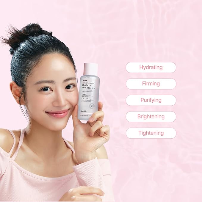 Hanskin Hyaluron Skin Essence Toner – Korean Hydrating Toner for Glass Skin | Hyaluronic Acid & Collagen | Lightweight Moisturizing Astringent for Dry, Sensitive & Dull Skin | K-Beauty (5.07 fl oz)