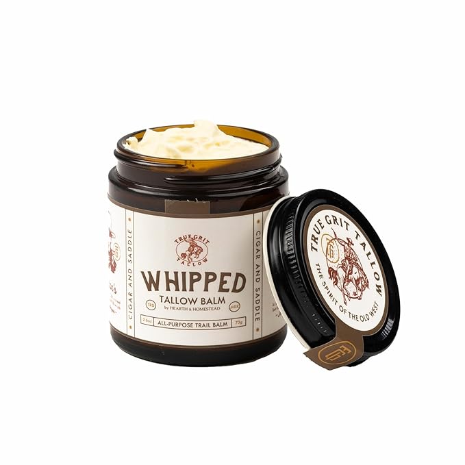 – Beef Tallow for Skin – John Wayne Inspired Whipped Tallow Balm – All-Purpose Moisturizer with Bison Tallow – Cigar and Saddle Scent – 2.6 oz
