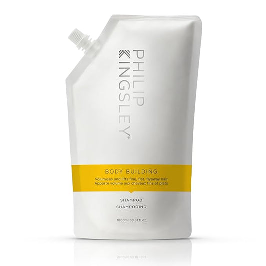 PHILIP KINGSLEY | Body Building Weightless Shampoo | Volumizing Shampoo for Fine, Limp, Flat, Flyaway Hair | Hydrates, Thickens, Lifts and Adds Volume and Shine | 33.8oz Refill Pouch