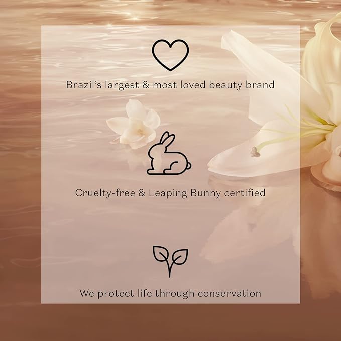 O BOTICARIO Lily Absolu Satin Hydrating Body Cream, 24 Hour Fragranced Body Butter for Dry Skin, 8.8 Ounce