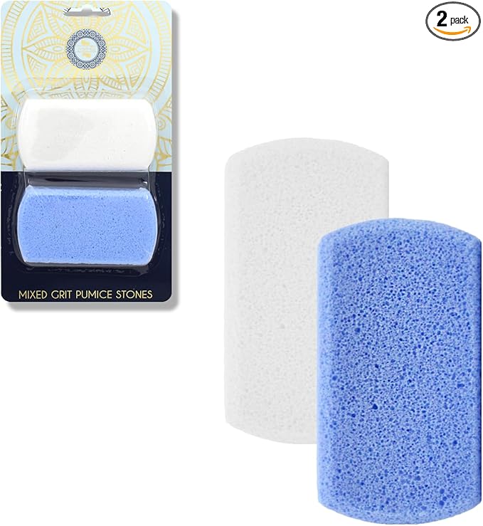 Earth & I Foot Stone Pumice 2 Grits, 2ct, Heel Exfoliator for Feet, Pumice Stone Feet, Heel Scrubber, Pedicure Callus Remover, Pumice Sponge for feet, feet Scrubber, feet Dead Skin Remover, Foot File