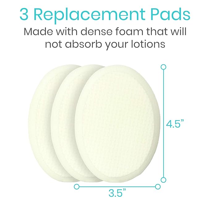 Vive Lotion Applicator for Back, Feet (17.5") - Self Washer Beauty Shower Sponge, Long Handle Cream Wand for Elderly, Women - Apply Medicine, Skin Cream, Body Wash, Sunscreen, Tanner