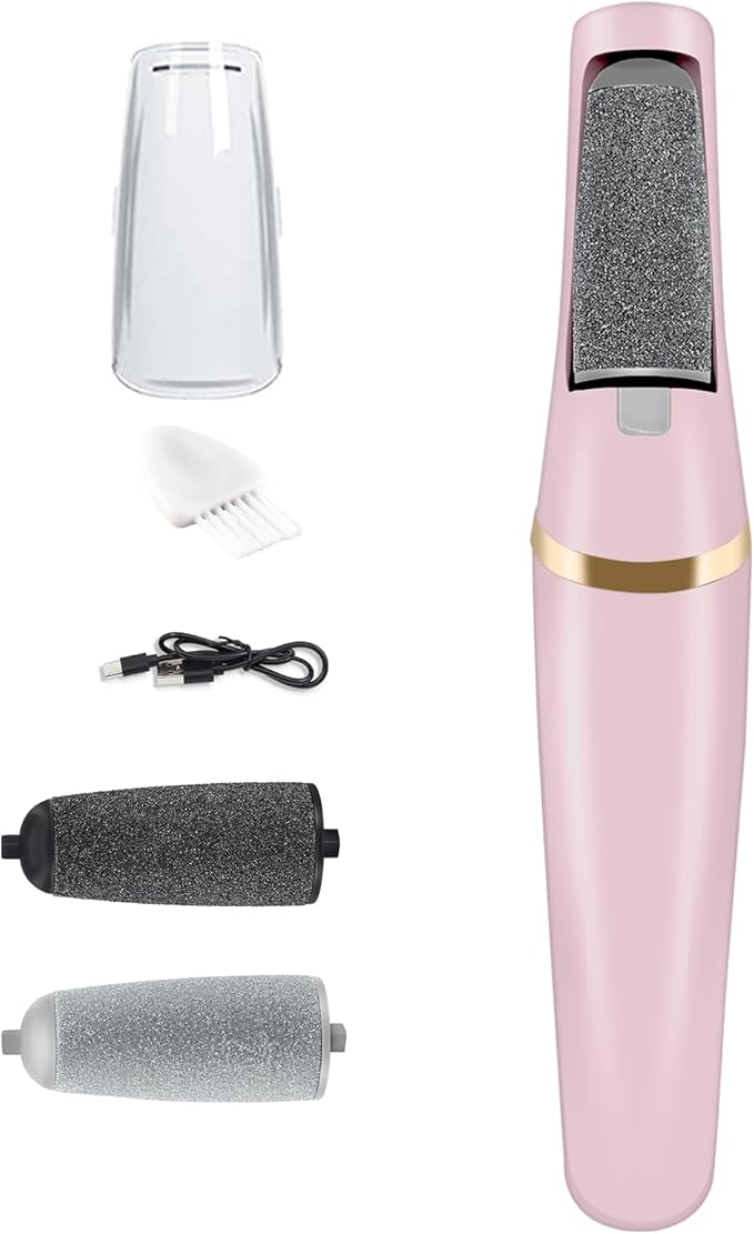 Electric Callus Remover for Feet, Professional Pedicure Tools Foot Care Kit, Foot Scrubber Electric Feet File Smooth Pedi Wand for Hard Cracked Dry Dead Skin, 2 Rollers,2 Speeds,Ideal Gift