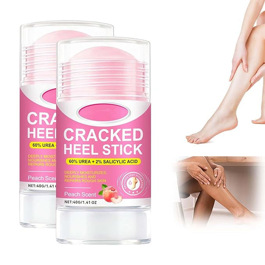 Urea Foot Care Stick 60% Urea with 2% Salicylic Acid, 2025 Upgraded Foot Cream for Dry Cracked Feet, Knees, Elbows, Hands, Foot Lotion Heel Stick for Men Women (Peach)