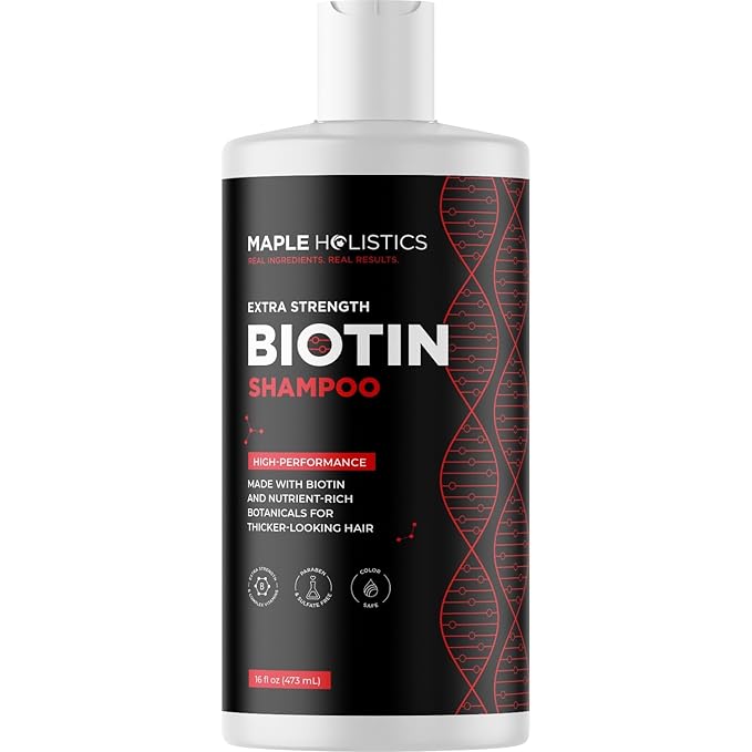 Ultra Biotin Shampoo for Thinning Hair - Extra Strength Volumizing Shampoo for Men and Women with B Vitamins and Rosemary Essential Oil - Sulfate Free Shampoo Biotin Formula for Hair and Scalp Care