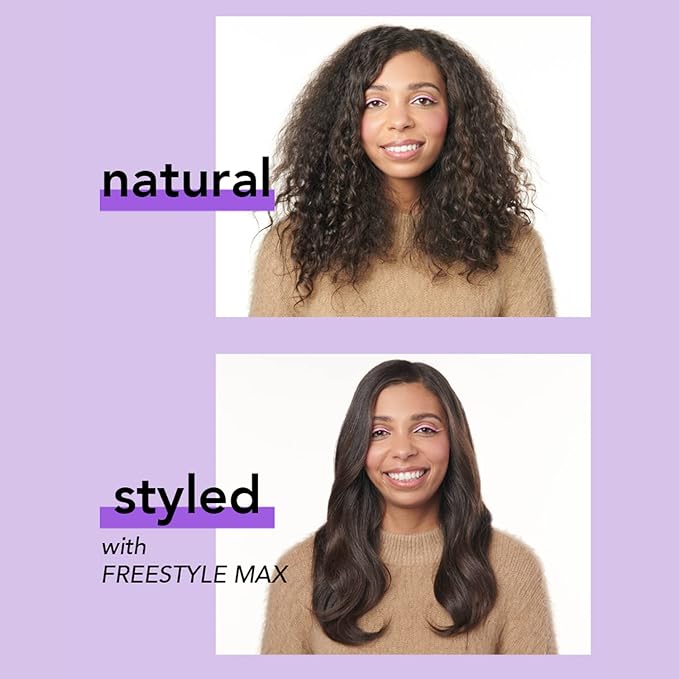 Instyler Freestyle Max Heated Round Brush with Straightening Iron | 2-in-1 Styling Tool | Four Heat Settings | Dual Voltage | Co