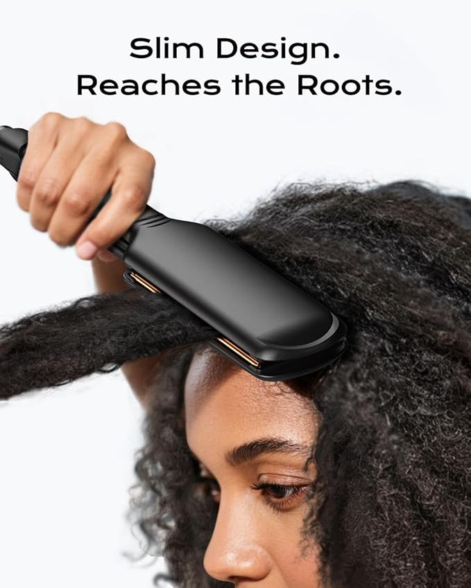 Titanium Flat Iron Hair Straightener for Natural Hair, 2 inch Hair Straightener for Thick Hairs, Silk Press Flat Iron Wide Plate