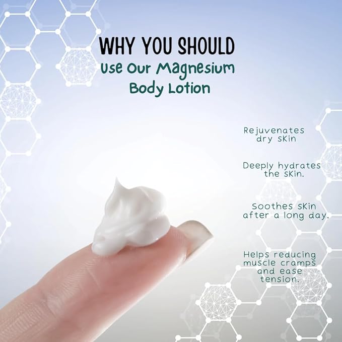 Magnesium & Vitamin E with Shea butter Body Lotion. Muscle Relief and Relaxation, supple, reducing Cramps and the effects of cracked Made in USA with Organic Ingredients