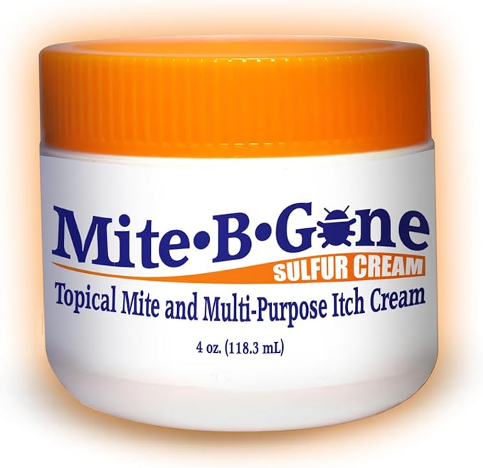 Mite Cream & Bite Relief - Natural Blend Sulfur Cream for Multi-Purpose Bites, Redness, Itching, & Irritation | Safe for Kids and Adults | Fast & Effective for All Skin Types| 4 oz