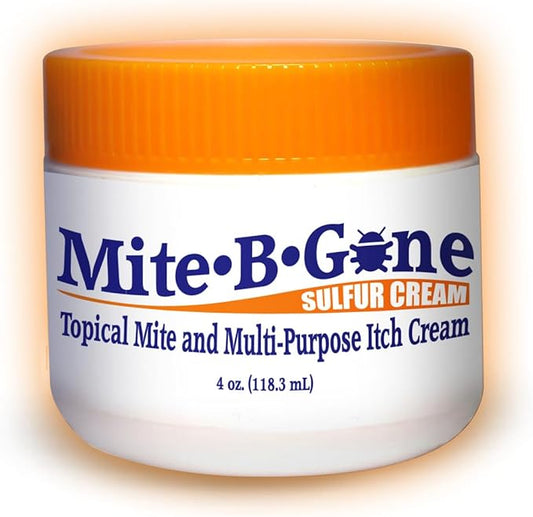 Mite Cream & Bite Relief - Natural Blend Sulfur Cream for Multi-Purpose Bites, Redness, Itching, & Irritation | Safe for Kids and Adults | Fast & Effective for All Skin Types| 4 oz