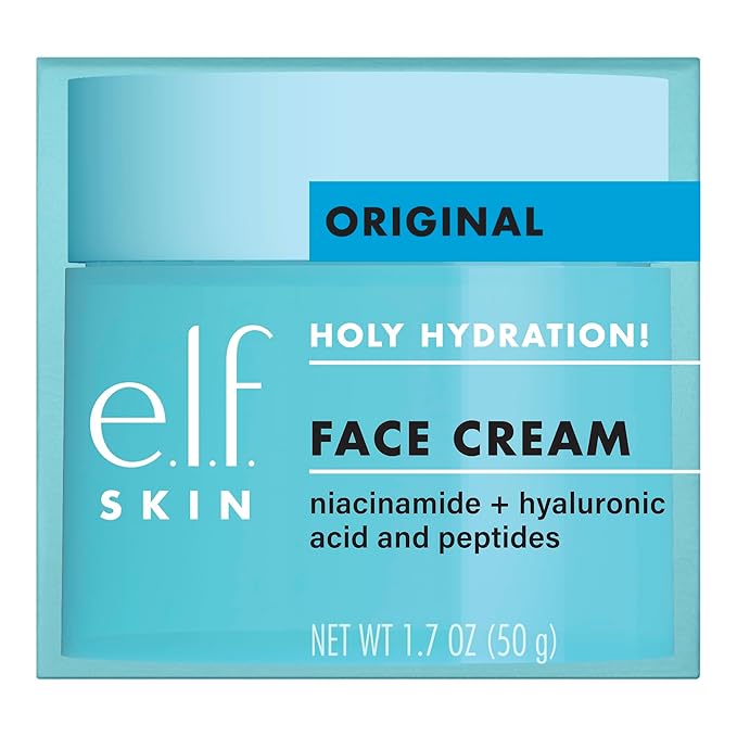 e.l.f. SKIN Holy Hydration! Face Cream, Moisturizer For Nourishing & Plumping Skin, Infused With Hyaluronic Acid, Vegan & Cruelty-Free, 1.7 Oz