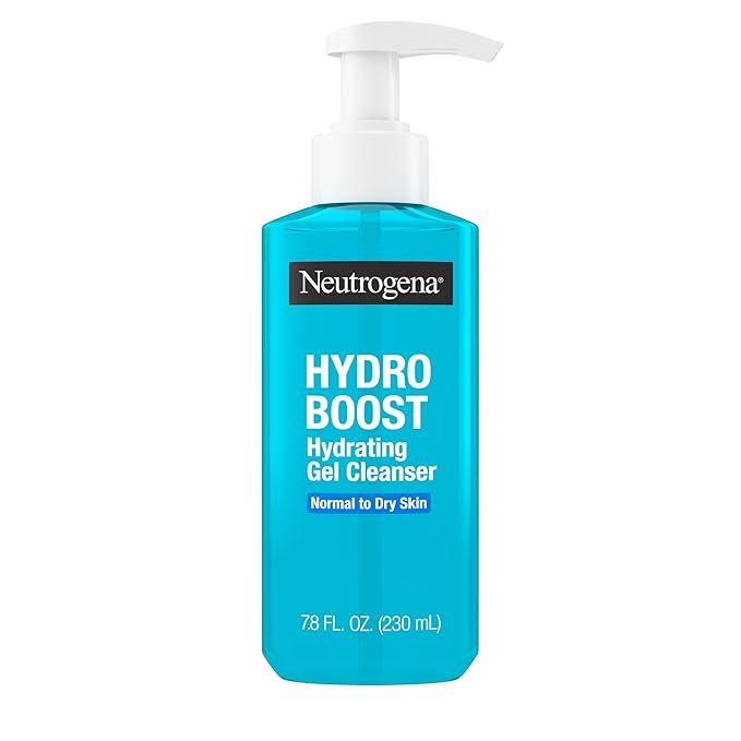 Neutrogena Hydro Boost Hydrating Face Wash & Makeup Remover, Gentle Facial Cleanser Gel with Hyaluronic Acid, Locks Moisture for Soft Supple Skin, Hypoallergenic, Oil-Free, Soap-Free, 7.8 fl oz