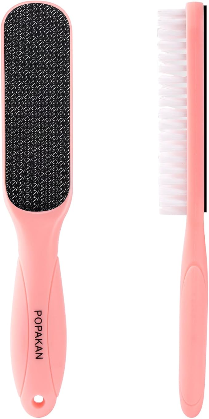 Foot File Callus Remover - Dead Skin Nano Glass Remover for Feet with Soft Brush, Professional Pedicure Tool for Home Foot Care - Pink