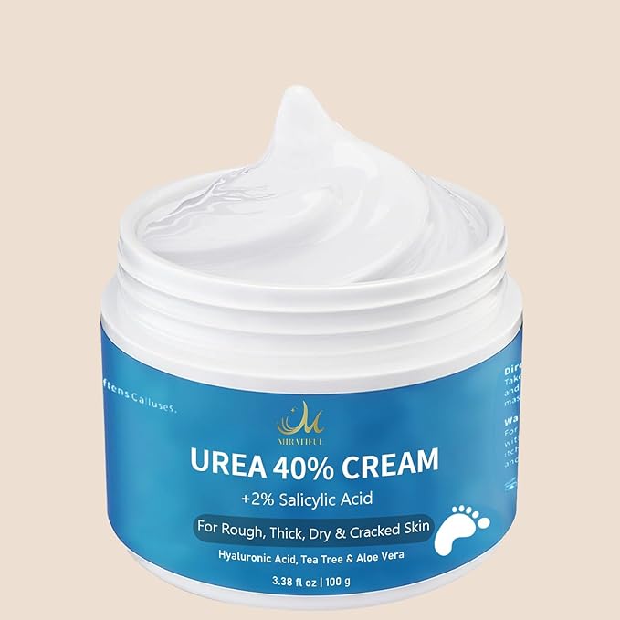 Urea Cream 40% for Feet and Hands |Intensive Moisturizer for Dry, Cracked Skin, Heels, and Calluses | Hydrating Foot Cream for Rough, Thick Skin (3.38 oz / 100g)