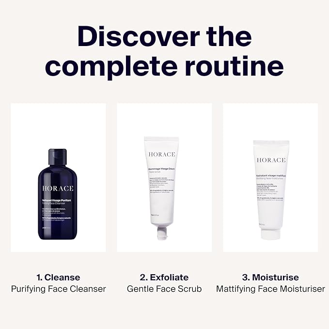 HORACE Gentle Face Scrub for Men - Exfoliating Cream with Argan Seeds, Murumuru Butter and Vitamin E - Pore Unclogging Skincare for All Skin Types - Unscented, 2.5 fl.oz