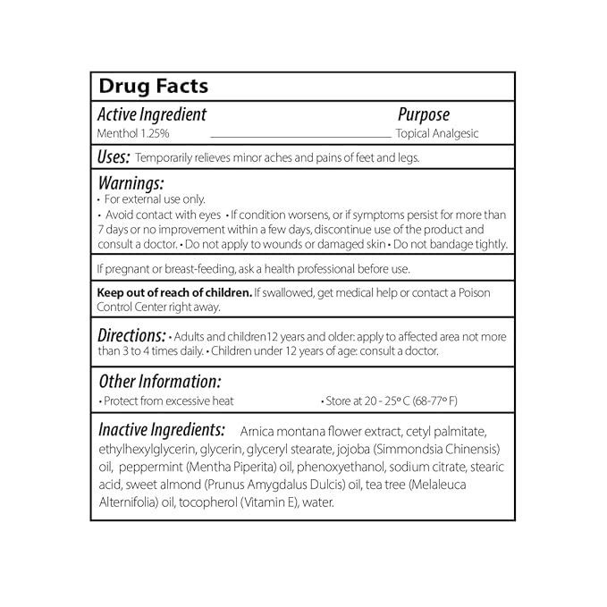 PhysAssist Soothing Foot Cream to Feet and Legs. 4 oz Jar