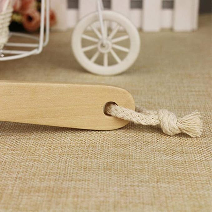 Dry Bath Body Brush Back Scrubber 9.84", Short Handle Natural Bristles Bath & Shower Brush with Anti-Slip Wooden Handle, Perfect for Exfoliating/Blood Circulation/Detox and Cellulite, etc.