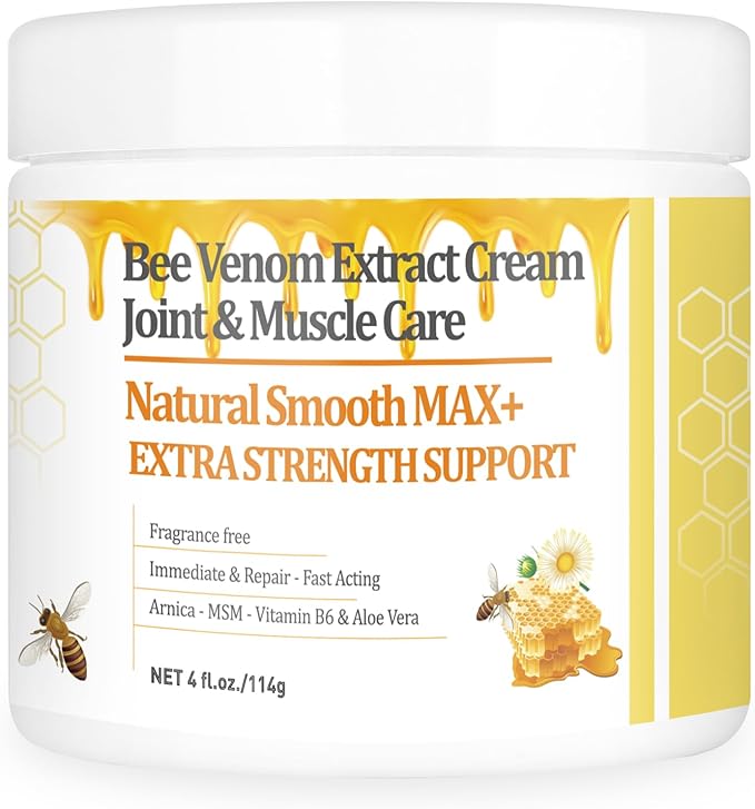 New Zealand Bee Venom Cream, High Strength Recovery Muscle Joint Cream, Natural Organic, Soothe Back, Neck, Hands, Feet, Shoulder, Leg, Knee, Ankle Pain