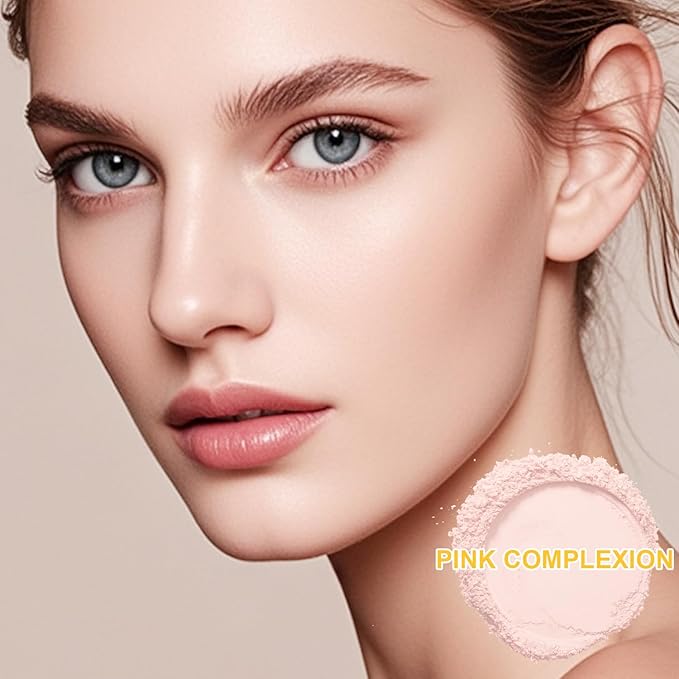 Mineral Sunscreen Setting Powder, SPF 35 Brush Sunscreen Powder for Face & Scalp, Long Lasting Lightweight Breathable, Oil Control Natural Matte Finish (#04 Pink Complexion)