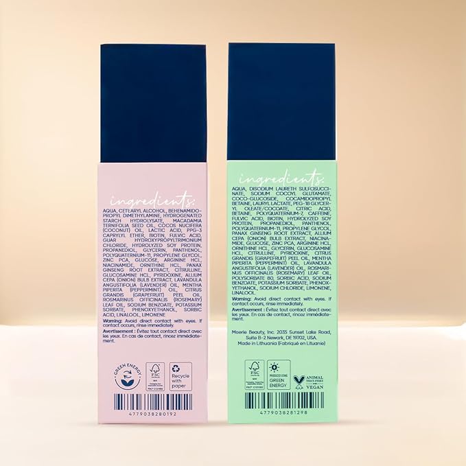 Moerie Ultimate Mineral Shampoo and Conditioner Set - Vegan Friendly, Paraben Free, Hair Growth Products for Longer, Thicker, Fuller Hair - Includes Hair Mask