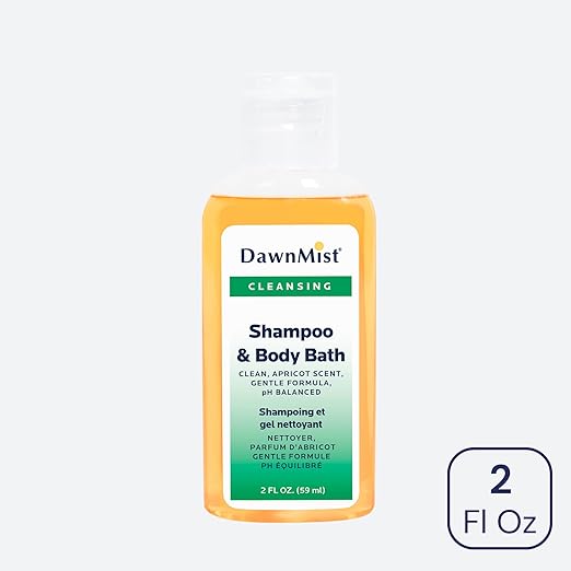 Dukal DawnMist Shampoo & Body Bath, 2 oz Bottles with Dispensing Cap – Pack of 144 – Gentle All-in-One Cleanser for Hair & Skin