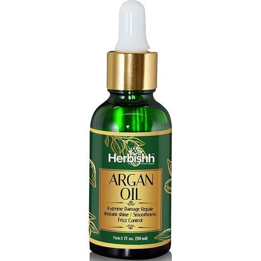 Herbishh Argan Oil Deep Condition Treatment for Hair Frizz Control & Damage Repair 30ml
