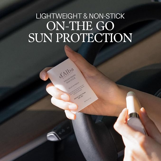 d'alba Piedmont Air Fit Fresh Sun Stick, OTC BROAD SPECTRUM SPF 50+, Non-Sticky On-the-Go Sun Protection, Outdoor Essential Vegan NEW Type Sun Stick, Silky & Fresh, Korean Skin Care (0.7 Oz.)
