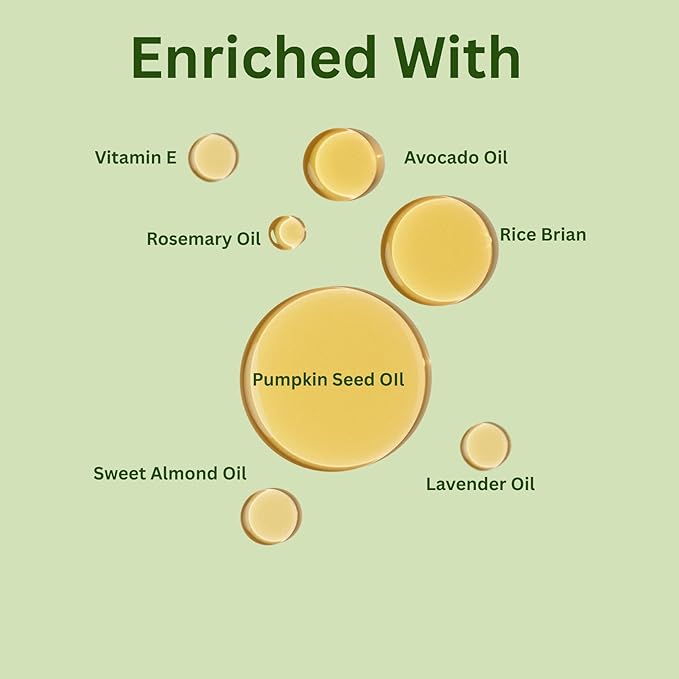 Hair and Scalp Oil, 2 oz, Deep Moisturizer with Avocado and Pumpkin Seed Oil. 100% Natural Ingredients, Sustainable Glass Bottle (2 Ounce, Rosemary & Lavender)