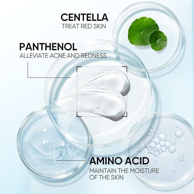 Panthenol Gentle Foaming Facial Cleanser | Daily Oil Control Face Wash for Women & Men, Soothes Troubled Skin, Amino Acid + Ceramide, Balances Skin Barrier, Smooth & Refreshed Complexion