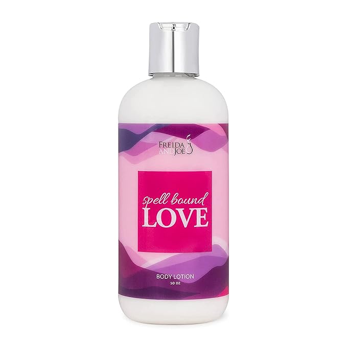 Freida and Joe Scented Body Lotion For Women, Deep Moisturizing Cream, Womens Luxury Stocking Stuffers & Fragrance Gifts That Smell Good, 10oz (Spell Bound Love)