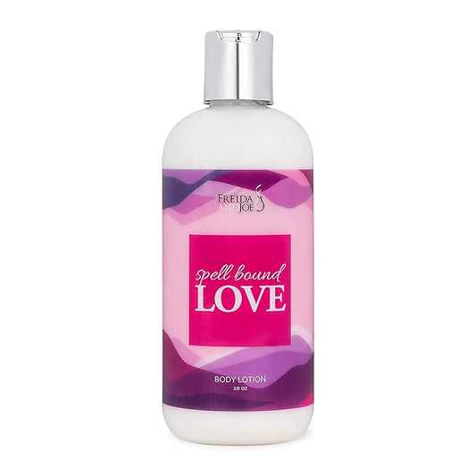 Freida and Joe Scented Body Lotion For Women, Deep Moisturizing Cream, Womens Luxury Stocking Stuffers & Fragrance Gifts That Smell Good, 10oz (Spell Bound Love)