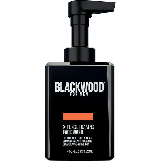 Blackwood For Men X-Punge Foaming Face Wash - Acne Facial Cleanser For Oily to Normal Skin - Deep Cleanse for Exfoliation - Natural Vegan Formula - Paraben Free, Sulfate Free, & Cruelty Free (4.55 oz)